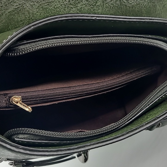 Green Leather Like Bag w/side strap - Picture 6 of 6